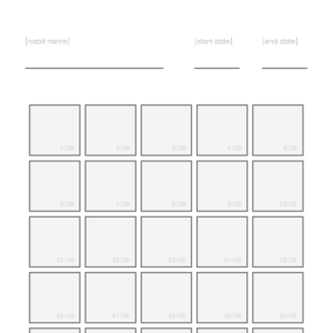 [FREE] A4 Printable Habit Tracker - 30 Days